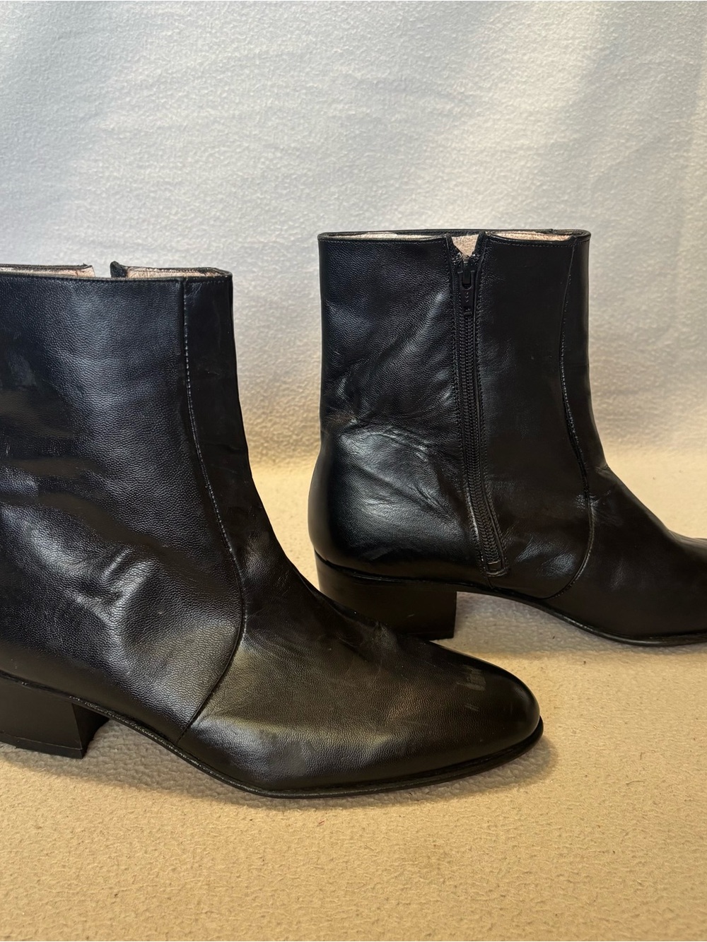 Rodson Classic Black Ankle Leather Chelsea Zipped Boots size 8.5